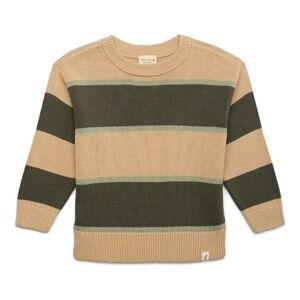 NWT Easy Peasy Khaki and Green Striped Sweater Size 18 Months